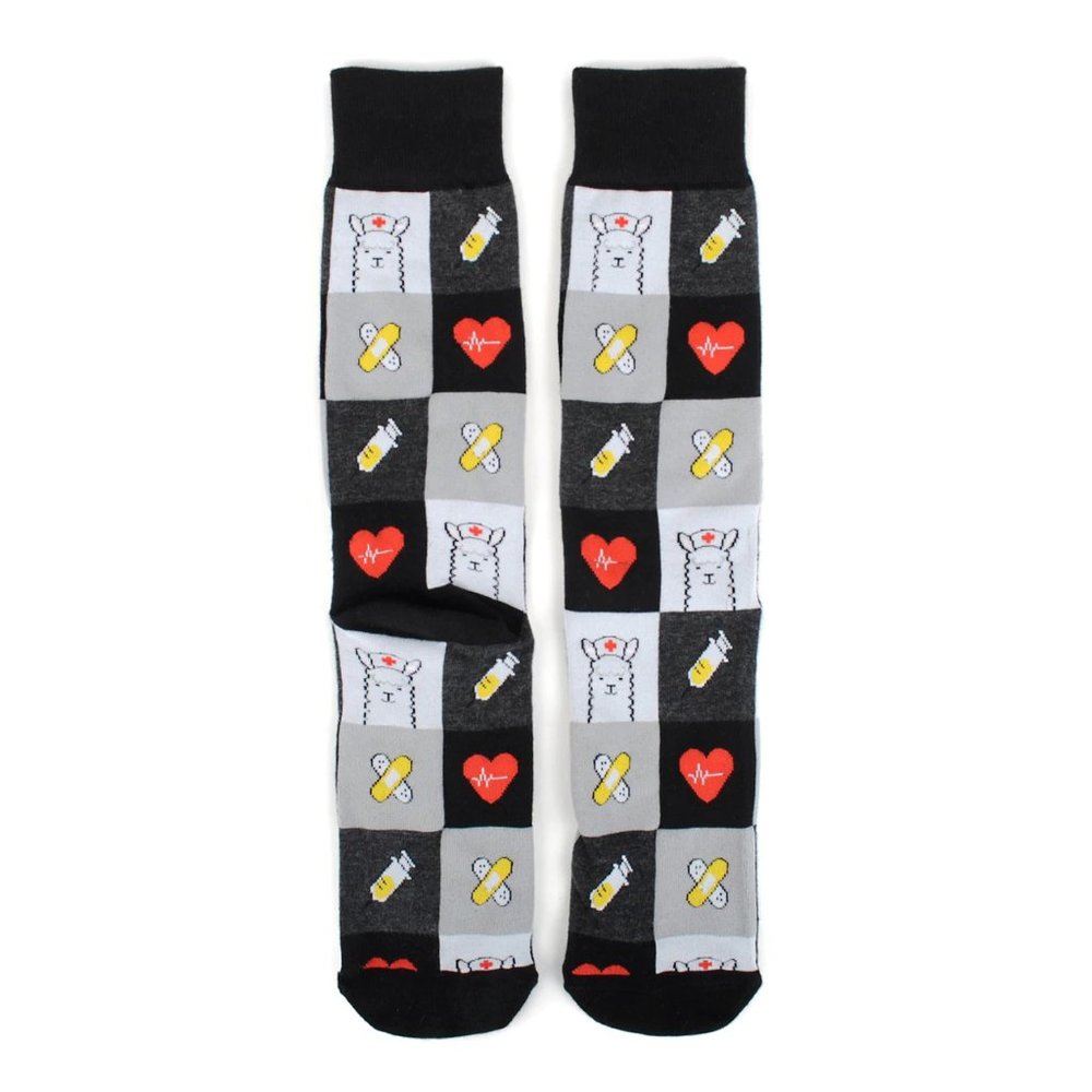 Health Care Heroes Nurse Llama Novelty Socks L/XL - Picture 5 of 10